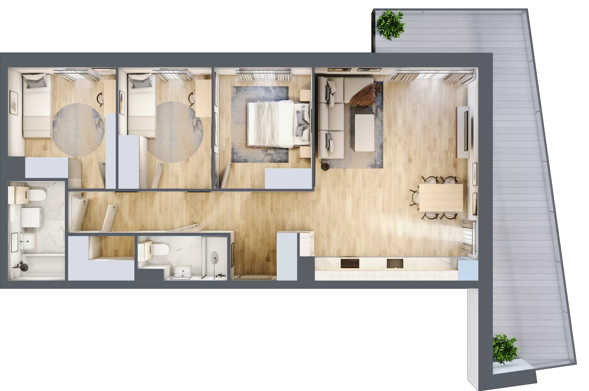 4 pokoje, mieszkanie 83,16 m², piętro 1, oferta nr B5-K1-1-1, ATAL Strachowicka II, Wrocław, Żerniki, Fabryczna, ul. Strachowicka