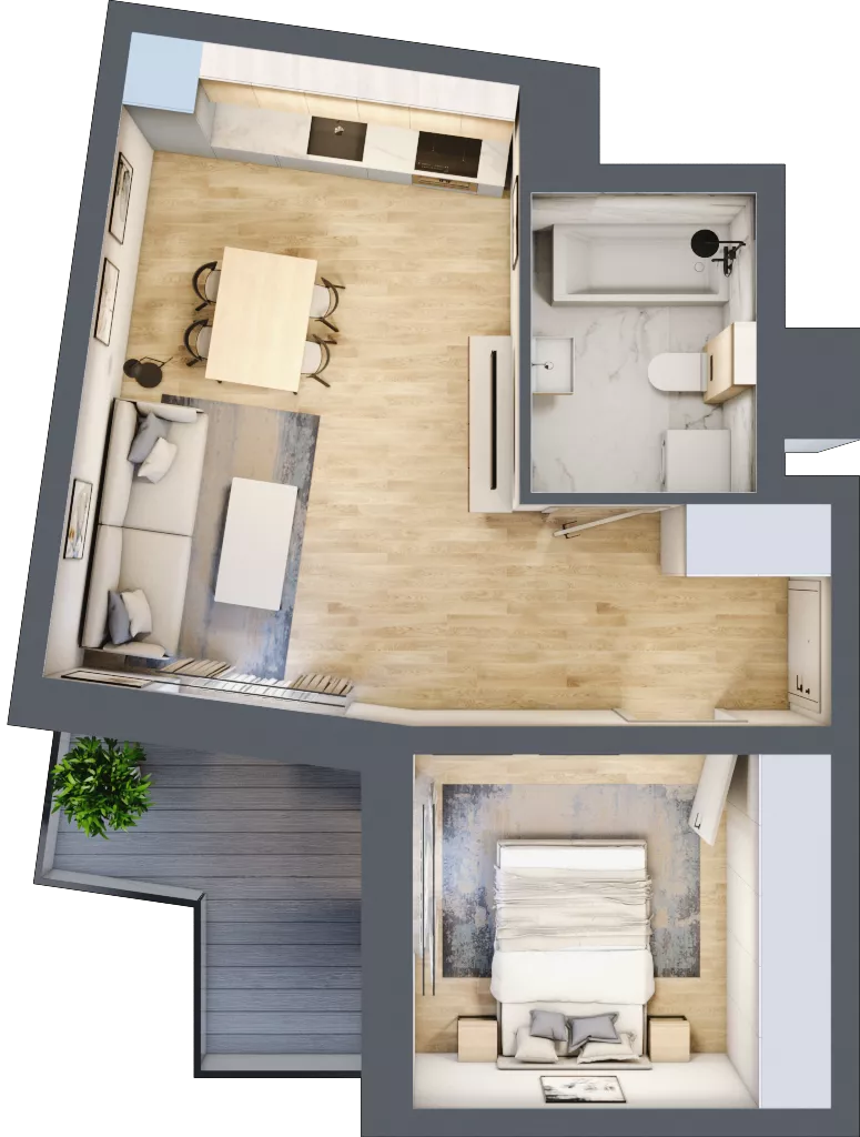2 pokoje, mieszkanie 39,11 m², piętro 3, oferta nr B5-K1-3-4, ATAL Strachowicka II, Wrocław, Żerniki, Fabryczna, ul. Strachowicka
