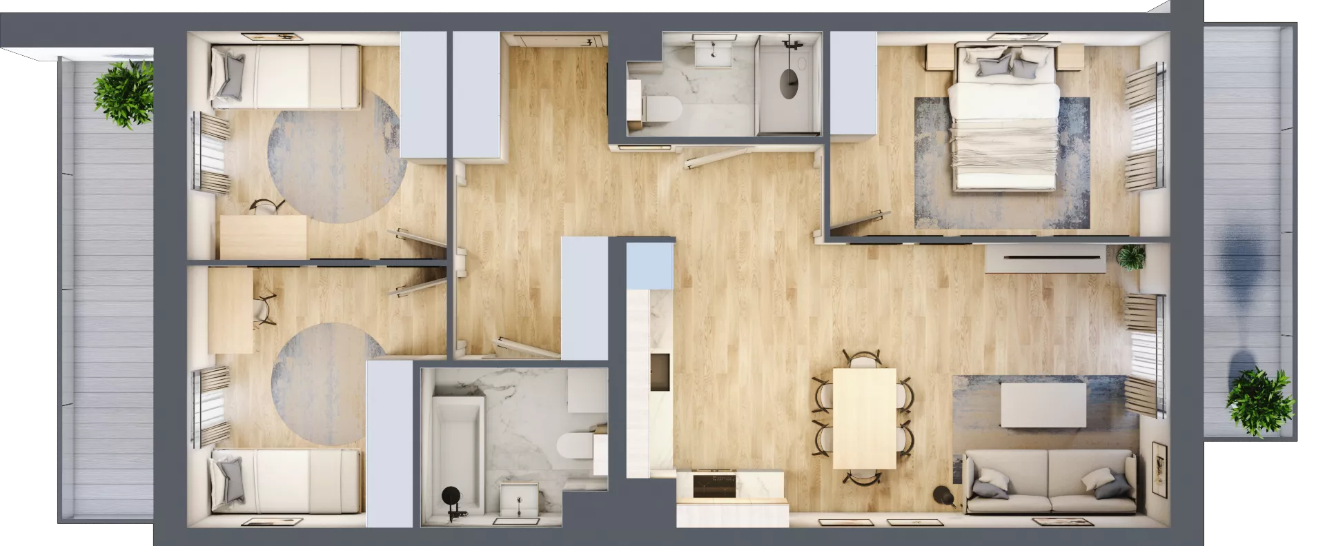 4 pokoje, mieszkanie 75,38 m², piętro 1, oferta nr B5-K2-1-6, ATAL Strachowicka II, Wrocław, Żerniki, Fabryczna, ul. Strachowicka