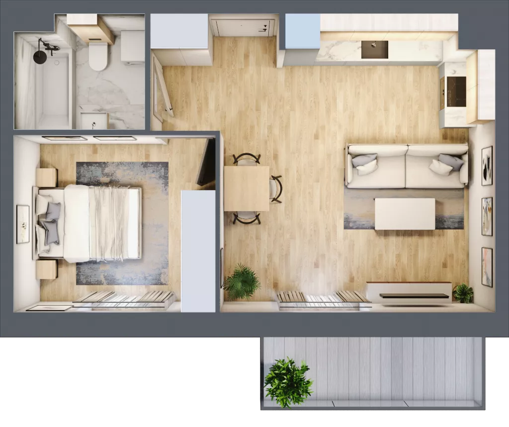 2 pokoje, mieszkanie 41,34 m², piętro 3, oferta nr B5-K3-3-2, ATAL Strachowicka II, Wrocław, Żerniki, Fabryczna, ul. Strachowicka