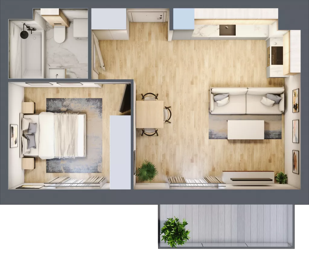 2 pokoje, mieszkanie 41,19 m², piętro 2, oferta nr B5-K3-2-2, ATAL Strachowicka II, Wrocław, Żerniki, Fabryczna, ul. Strachowicka