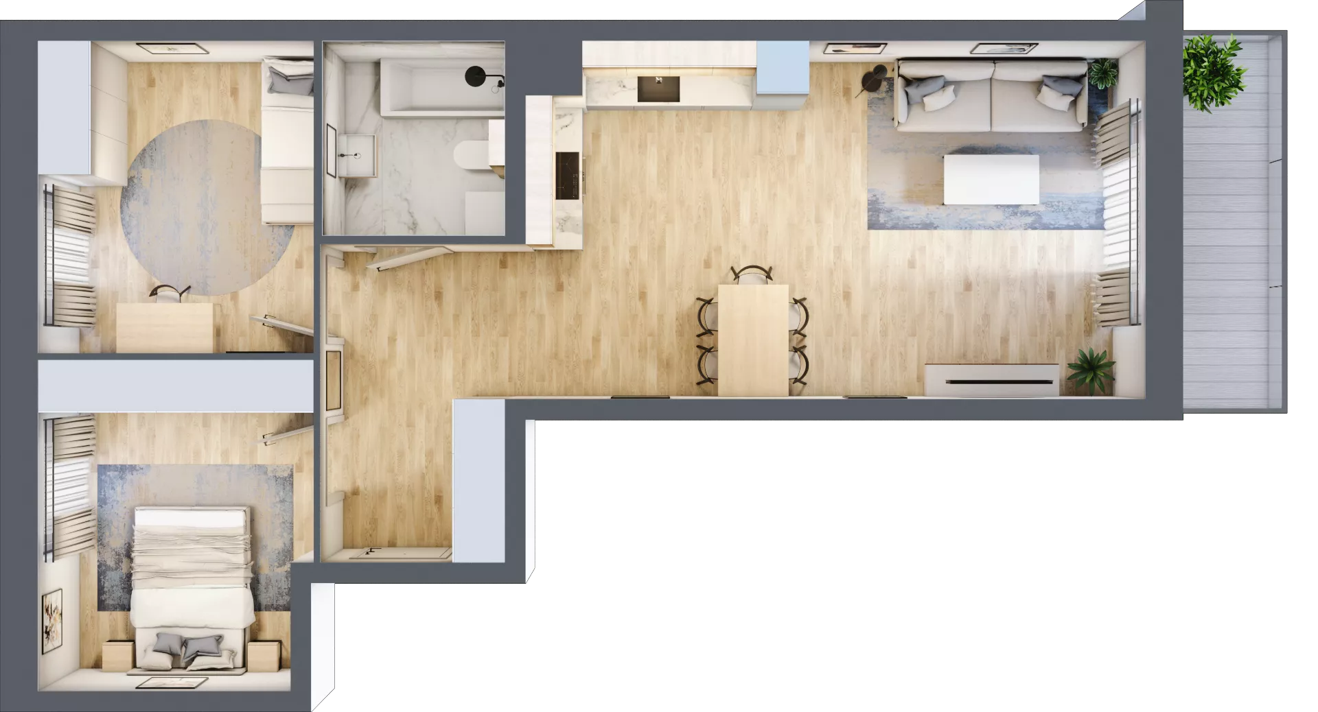 3 pokoje, mieszkanie 63,32 m², piętro 4, oferta nr B5-K2-4-1, ATAL Strachowicka II, Wrocław, Żerniki, Fabryczna, ul. Strachowicka