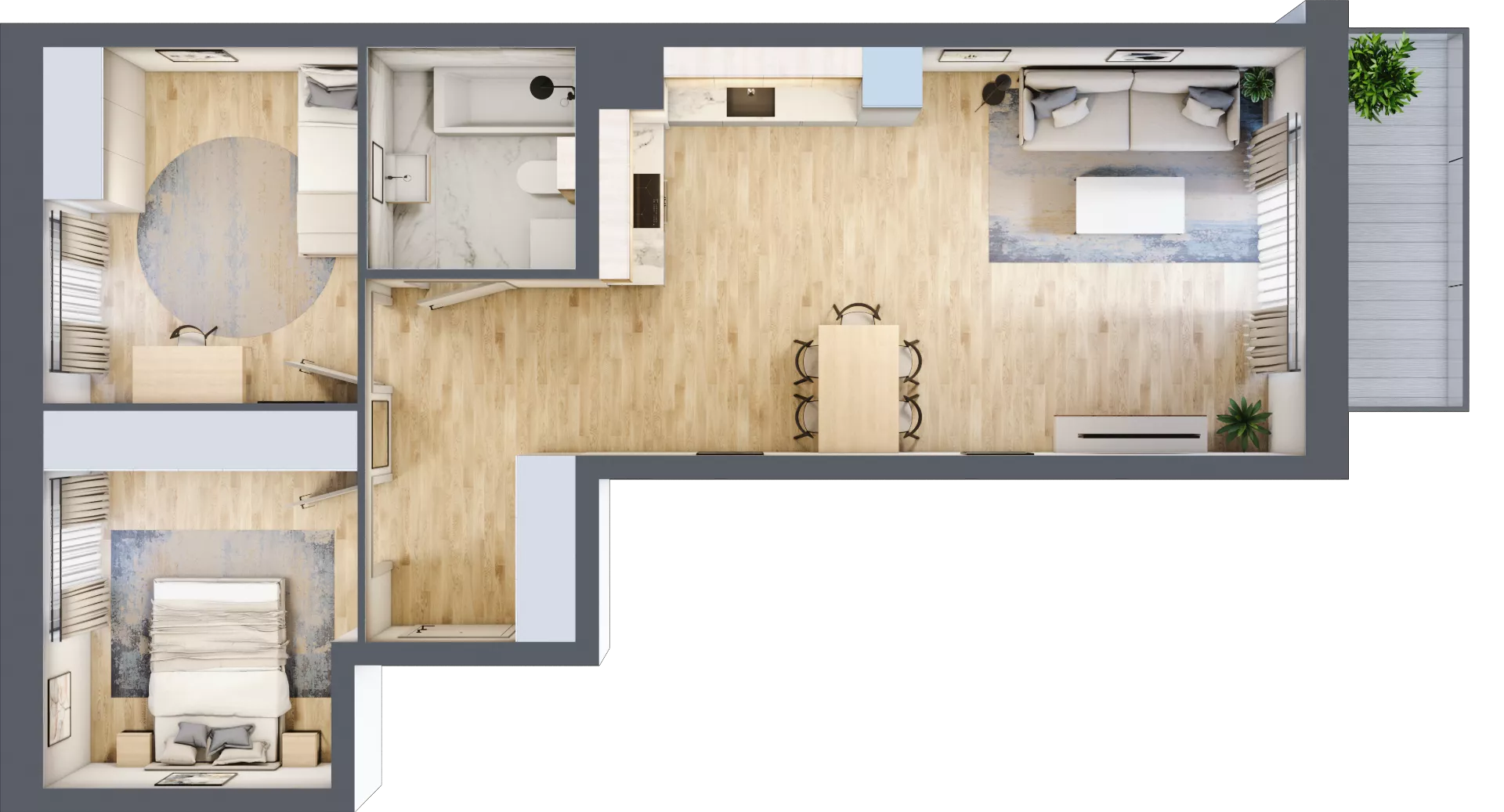 3 pokoje, mieszkanie 63,31 m², piętro 1, oferta nr B5-K2-1-1, ATAL Strachowicka II, Wrocław, Żerniki, Fabryczna, ul. Strachowicka