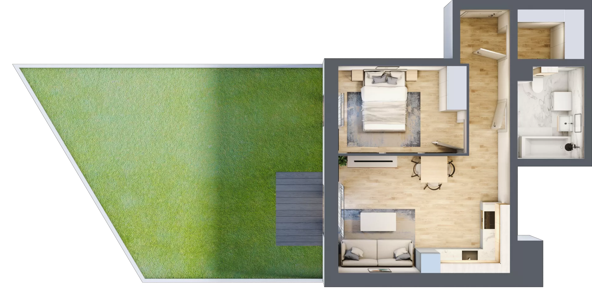 2 pokoje, mieszkanie 44,09 m², parter, oferta nr B5-K1-0-4, ATAL Strachowicka II, Wrocław, Żerniki, Fabryczna, ul. Strachowicka