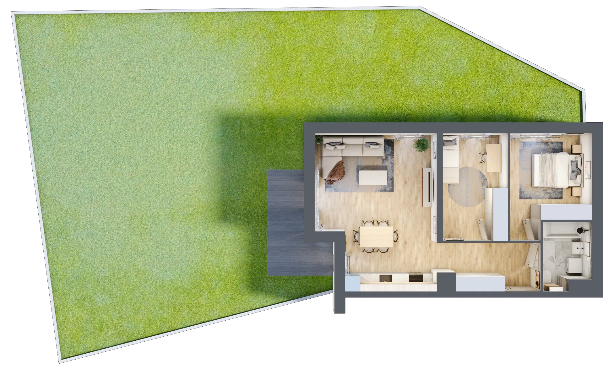 3 pokoje, mieszkanie 62,40 m², parter, oferta nr B5-K1-0-1, ATAL Strachowicka II, Wrocław, Żerniki, Fabryczna, ul. Strachowicka