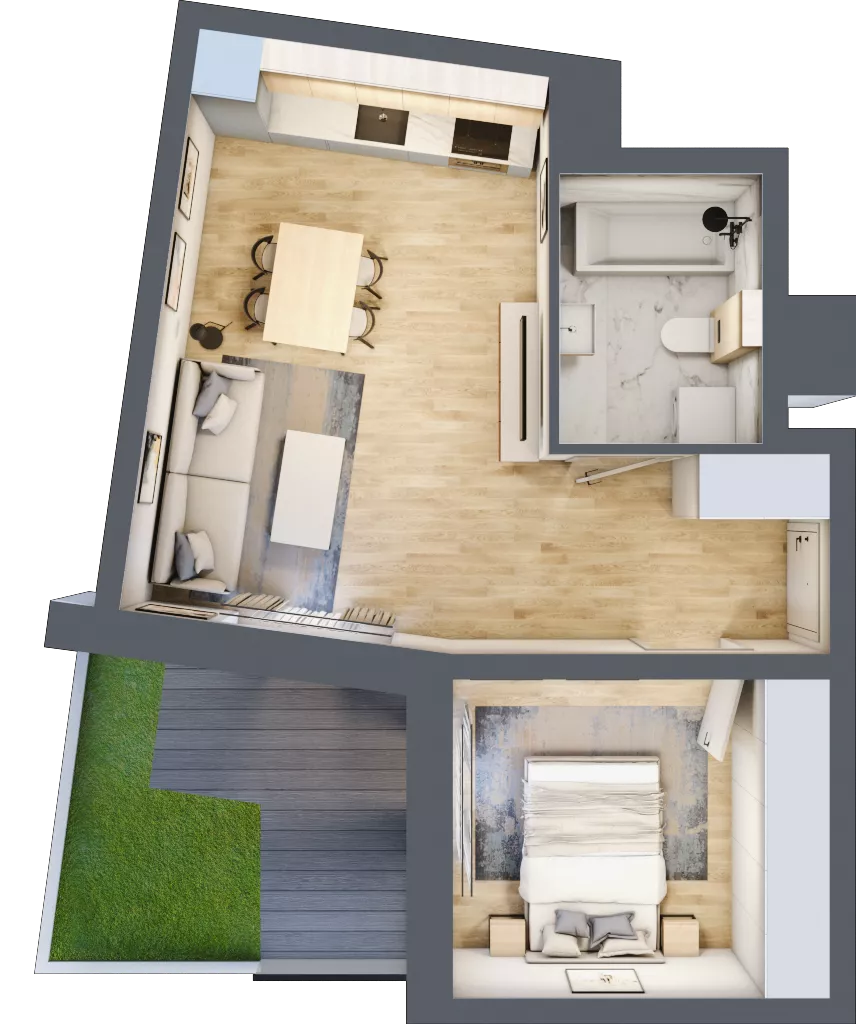 2 pokoje, mieszkanie 38,91 m², parter, oferta nr B5-K1-0-3, ATAL Strachowicka II, Wrocław, Żerniki, Fabryczna, ul. Strachowicka