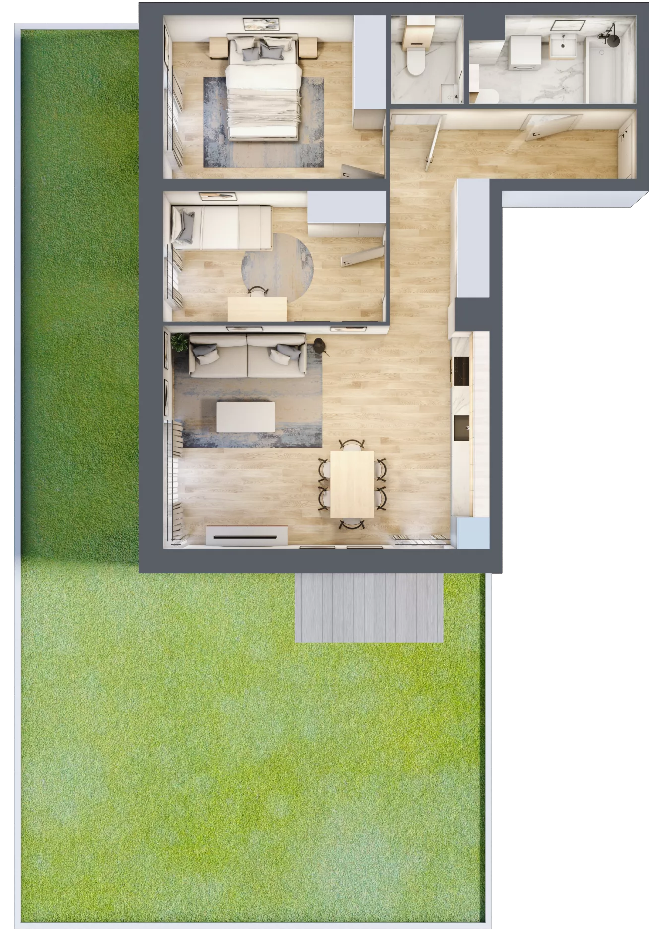 3 pokoje, mieszkanie 65,55 m², parter, oferta nr B6-K1-0-4, ATAL Strachowicka II, Wrocław, Żerniki, Fabryczna, ul. Strachowicka