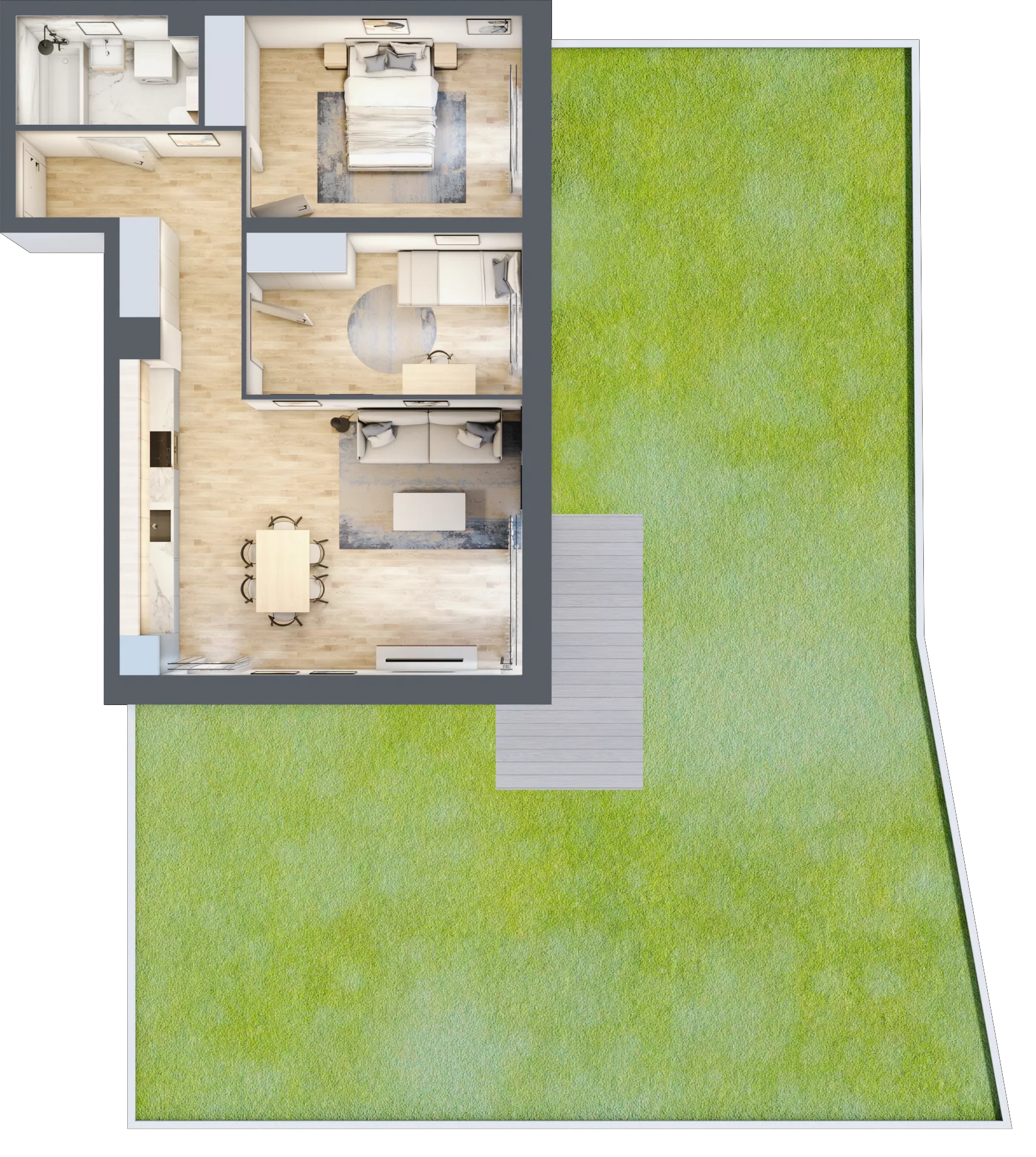 3 pokoje, mieszkanie 62,65 m², parter, oferta nr B6-K1-0-2, ATAL Strachowicka II, Wrocław, Żerniki, Fabryczna, ul. Strachowicka