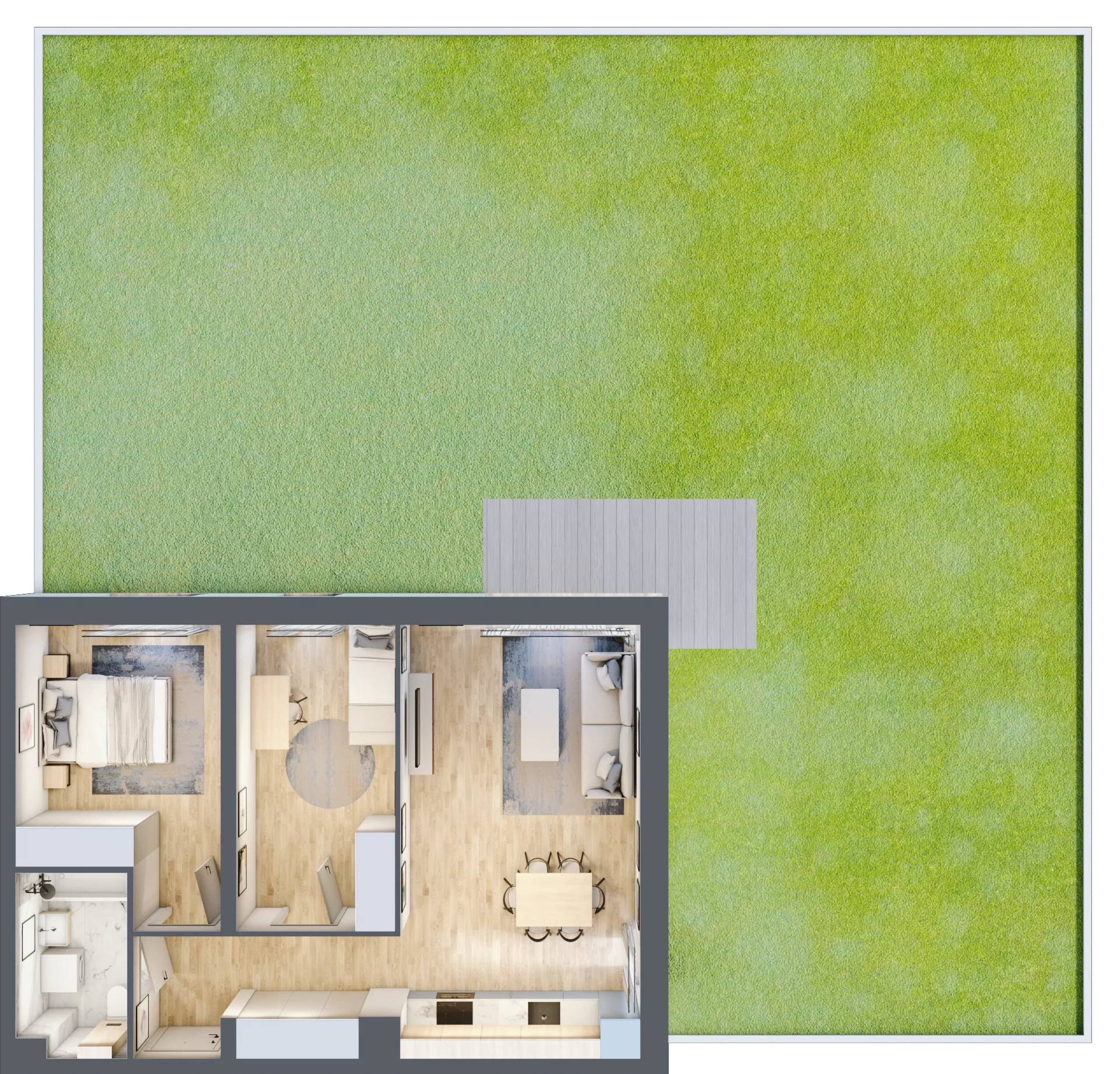 3 pokoje, mieszkanie 58,11 m², parter, oferta nr B7-K1-0-2, ATAL Strachowicka II, Wrocław, Żerniki, Fabryczna, ul. Strachowicka