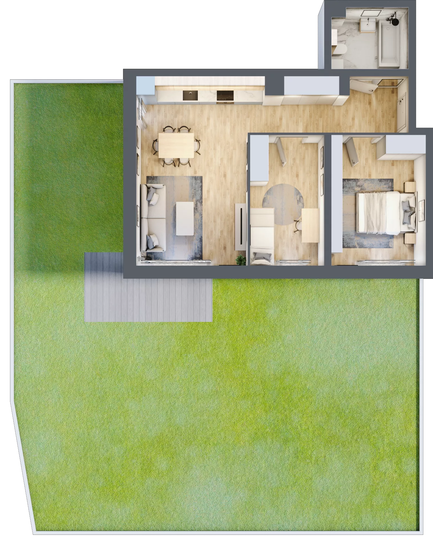 3 pokoje, mieszkanie 58,90 m², parter, oferta nr B7-K1-0-6, ATAL Strachowicka II, Wrocław, Żerniki, Fabryczna, ul. Strachowicka