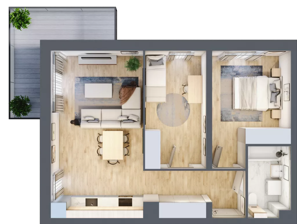 3 pokoje, mieszkanie 58,18 m², piętro 3, oferta nr B8-K1-3-1, ATAL Strachowicka II, Wrocław, Żerniki, Fabryczna, ul. Strachowicka