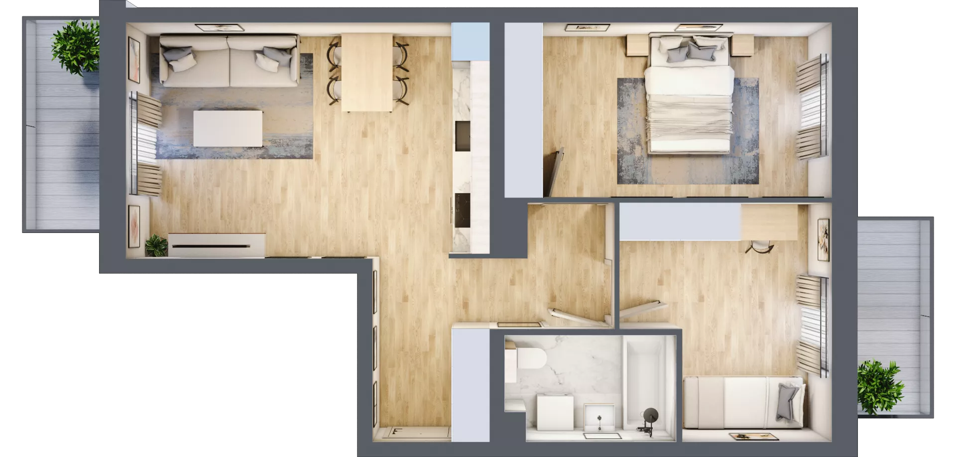 3 pokoje, mieszkanie 58,71 m², piętro 1, oferta nr B9-K4-1-1, ATAL Strachowicka II, Wrocław, Żerniki, Fabryczna, ul. Strachowicka