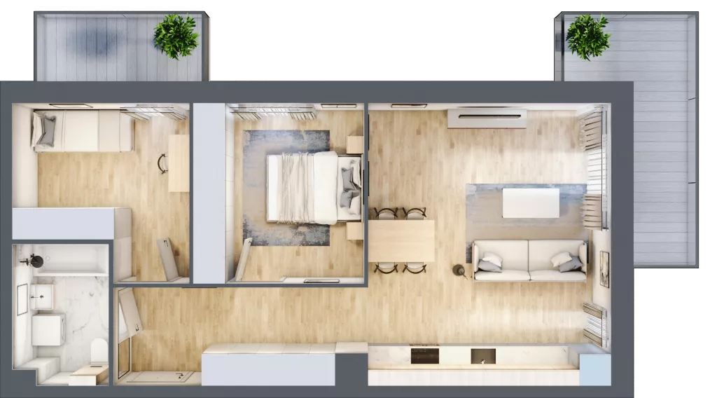 3 pokoje, mieszkanie 59,62 m², piętro 3, oferta nr B9-K4-3-4, ATAL Strachowicka II, Wrocław, Żerniki, Fabryczna, ul. Strachowicka