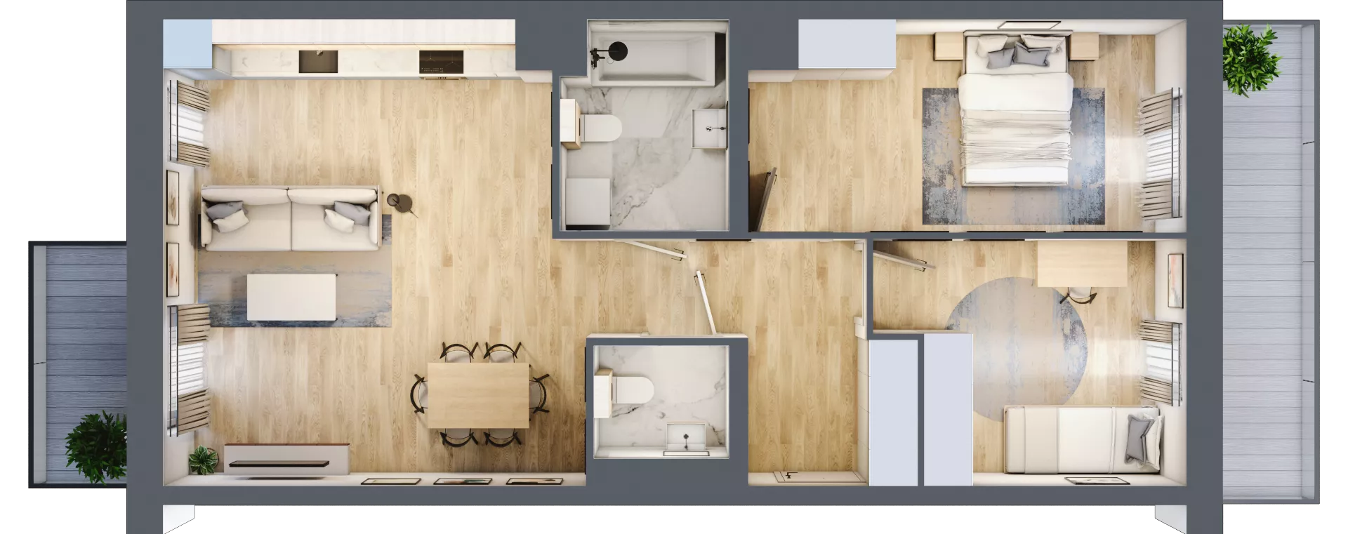 3 pokoje, mieszkanie 67,95 m², piętro 1, oferta nr B9-K3-1-1, ATAL Strachowicka II, Wrocław, Żerniki, Fabryczna, ul. Strachowicka