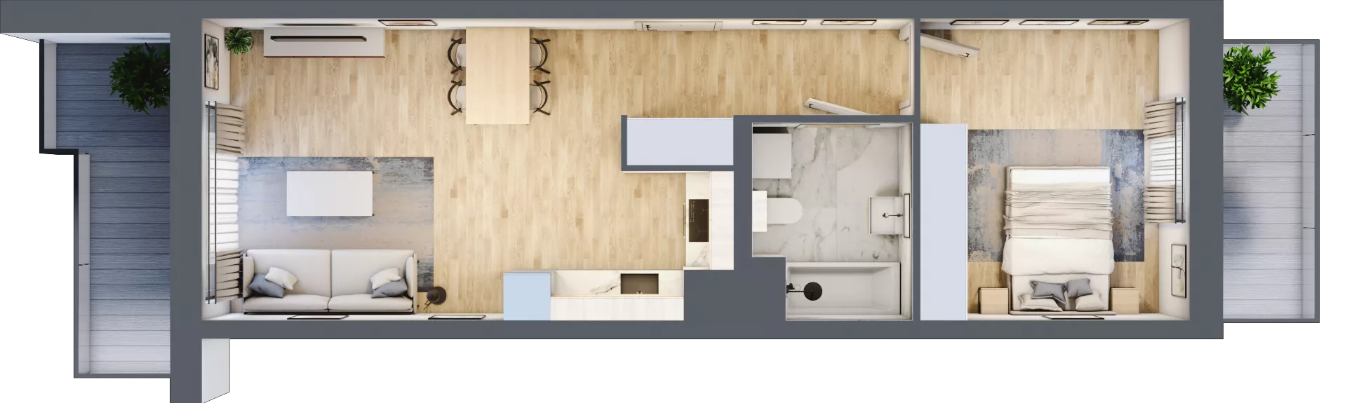 2 pokoje, mieszkanie 46,04 m², piętro 3, oferta nr B9-K2-3-1, ATAL Strachowicka II, Wrocław, Żerniki, Fabryczna, ul. Strachowicka