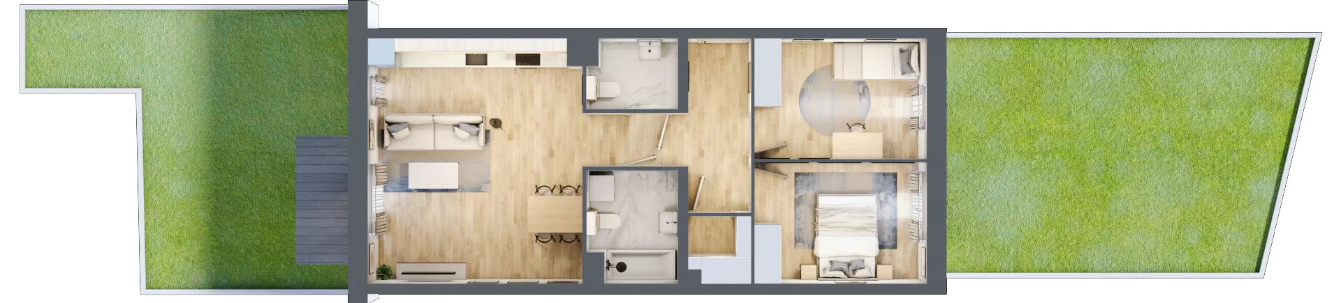3 pokoje, mieszkanie 65,41 m², parter, oferta nr B9-K2-0-4, ATAL Strachowicka II, Wrocław, Żerniki, Fabryczna, ul. Strachowicka