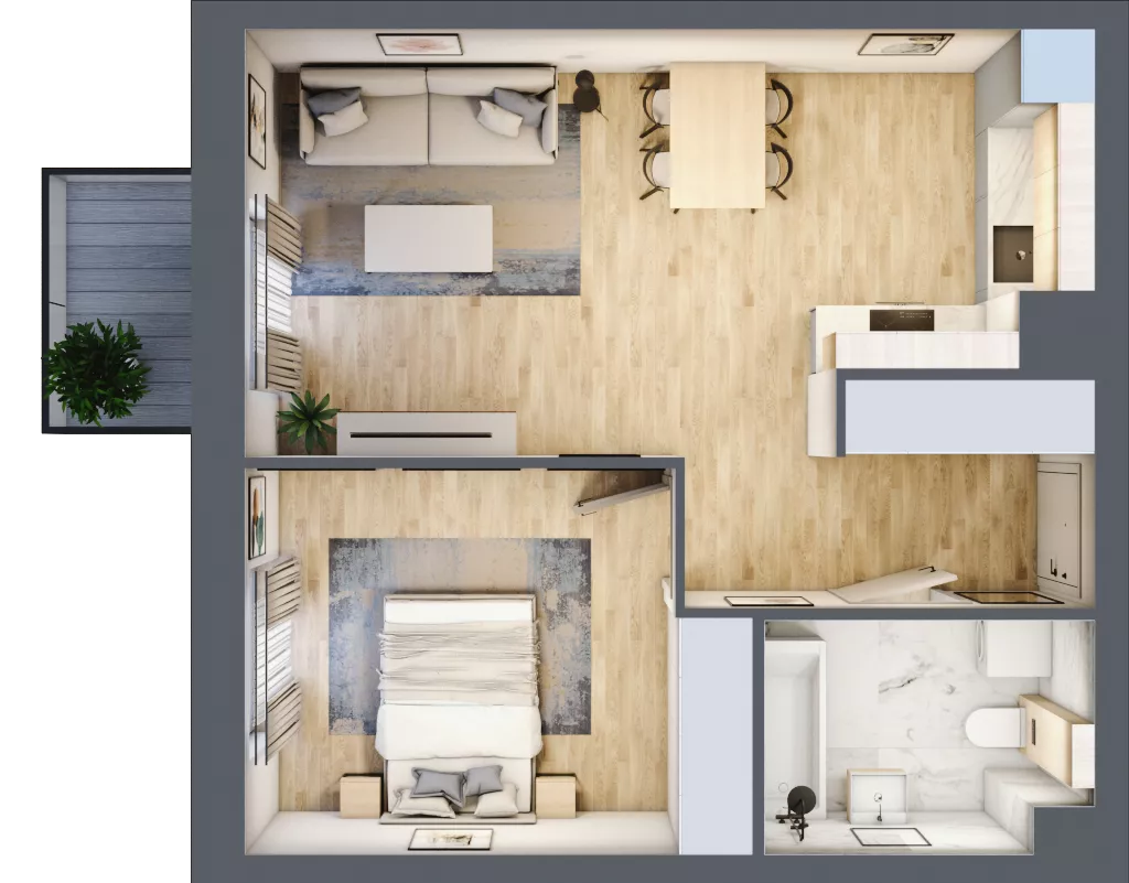 2 pokoje, mieszkanie 45,00 m², piętro 3, oferta nr B9-K2-3-3, ATAL Strachowicka II, Wrocław, Żerniki, Fabryczna, ul. Strachowicka