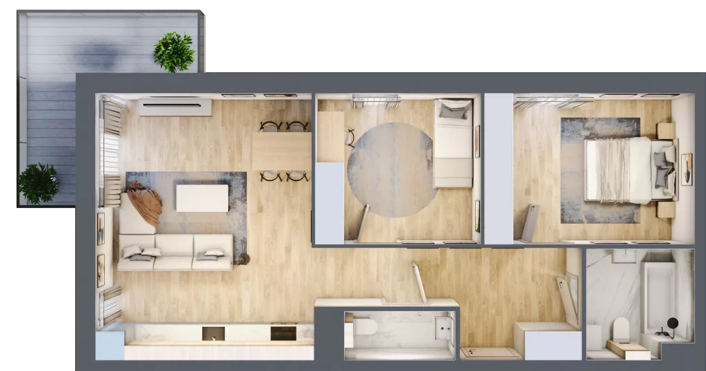 3 pokoje, mieszkanie 67,33 m², piętro 2, oferta nr B9-K2-2-2, ATAL Strachowicka II, Wrocław, Żerniki, Fabryczna, ul. Strachowicka