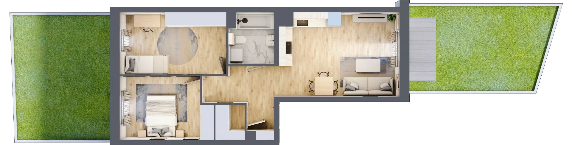 3 pokoje, mieszkanie 58,28 m², parter, oferta nr B9-K3-0-1, ATAL Strachowicka II, Wrocław, Żerniki, Fabryczna, ul. Strachowicka