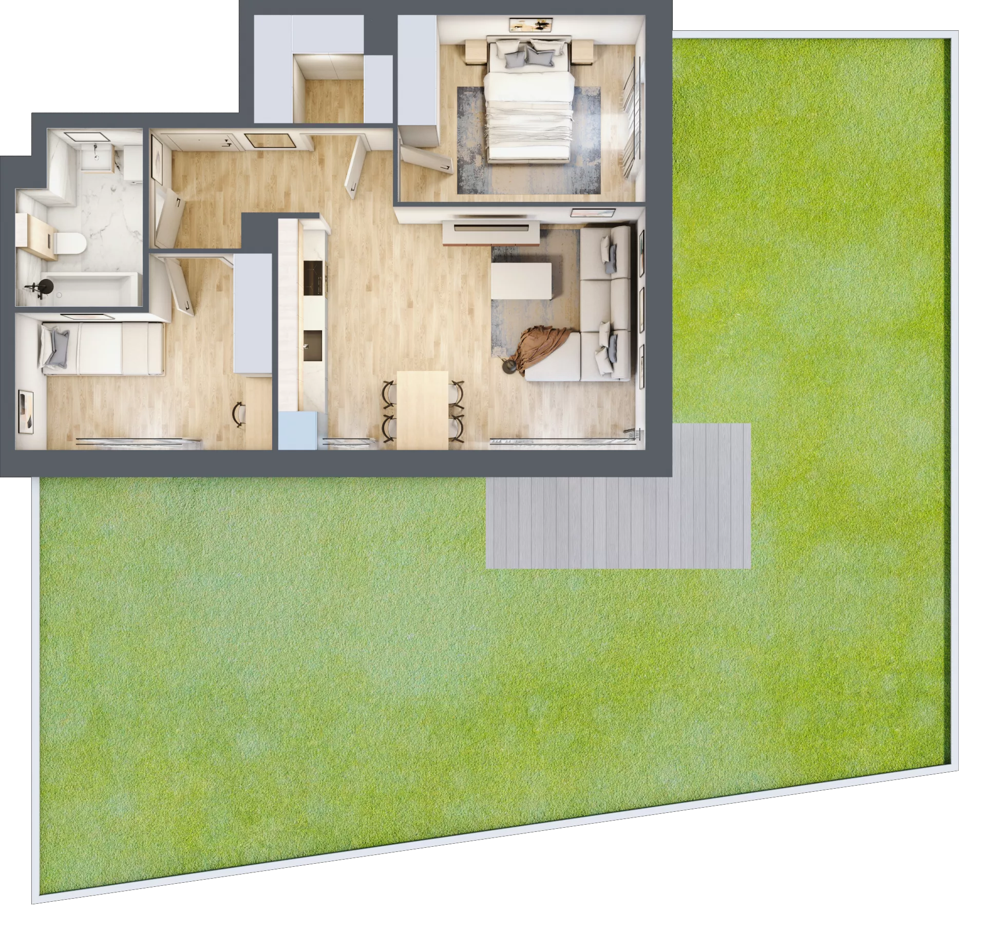 3 pokoje, mieszkanie 56,67 m², parter, oferta nr B9-K1-0-2, ATAL Strachowicka II, Wrocław, Żerniki, Fabryczna, ul. Strachowicka