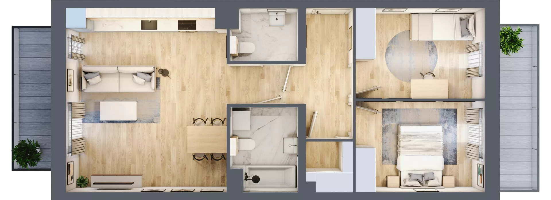 3 pokoje, mieszkanie 65,42 m², piętro 1, oferta nr B9-K2-1-5, ATAL Strachowicka II, Wrocław, Żerniki, Fabryczna, ul. Strachowicka