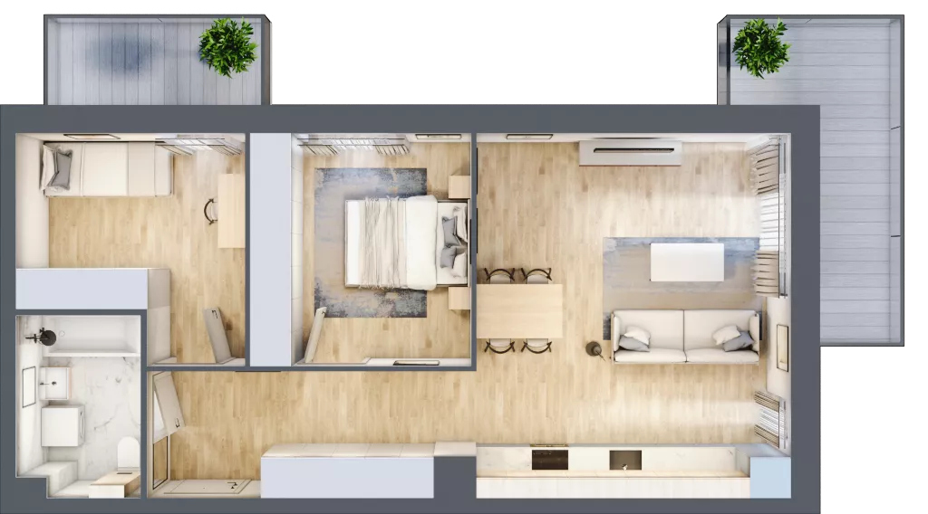3 pokoje, mieszkanie 59,62 m², piętro 1, oferta nr B9-K4-1-4, ATAL Strachowicka II, Wrocław, Żerniki, Fabryczna, ul. Strachowicka