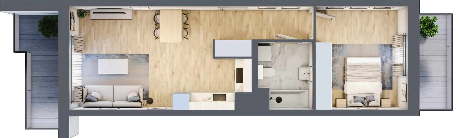 2 pokoje, mieszkanie 46,05 m², piętro 2, oferta nr B9-K2-2-1, ATAL Strachowicka II, Wrocław, Żerniki, Fabryczna, ul. Strachowicka