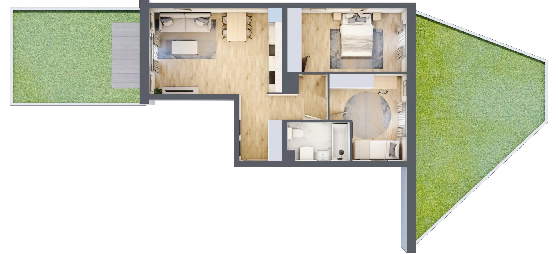 3 pokoje, mieszkanie 58,55 m², parter, oferta nr B9-K4-0-1, ATAL Strachowicka II, Wrocław, Żerniki, Fabryczna, ul. Strachowicka