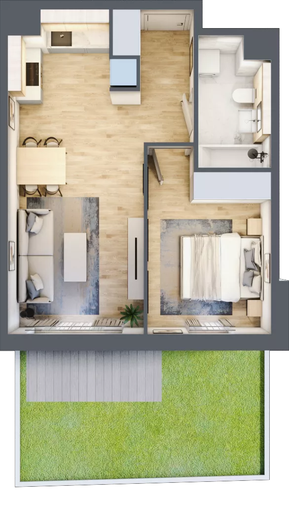 2 pokoje, mieszkanie 41,26 m², parter, oferta nr A4.0.2, ATAL Idea Swarzędz, Swarzędz, ul. Tabaki