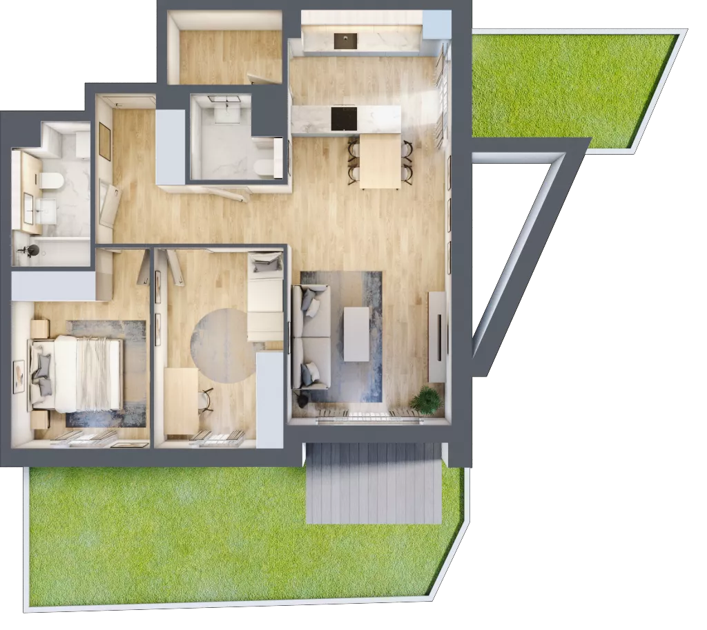 3 pokoje, mieszkanie 71,52 m², parter, oferta nr A4.0.3, ATAL Idea Swarzędz, Swarzędz, ul. Tabaki