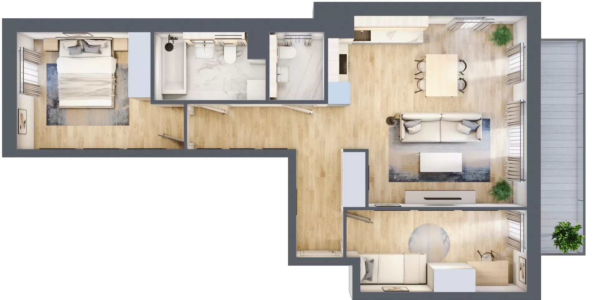 3 pokoje, mieszkanie 65,97 m², piętro 1, oferta nr A1.1.4, ATAL Idea Swarzędz, Swarzędz, ul. Tabaki