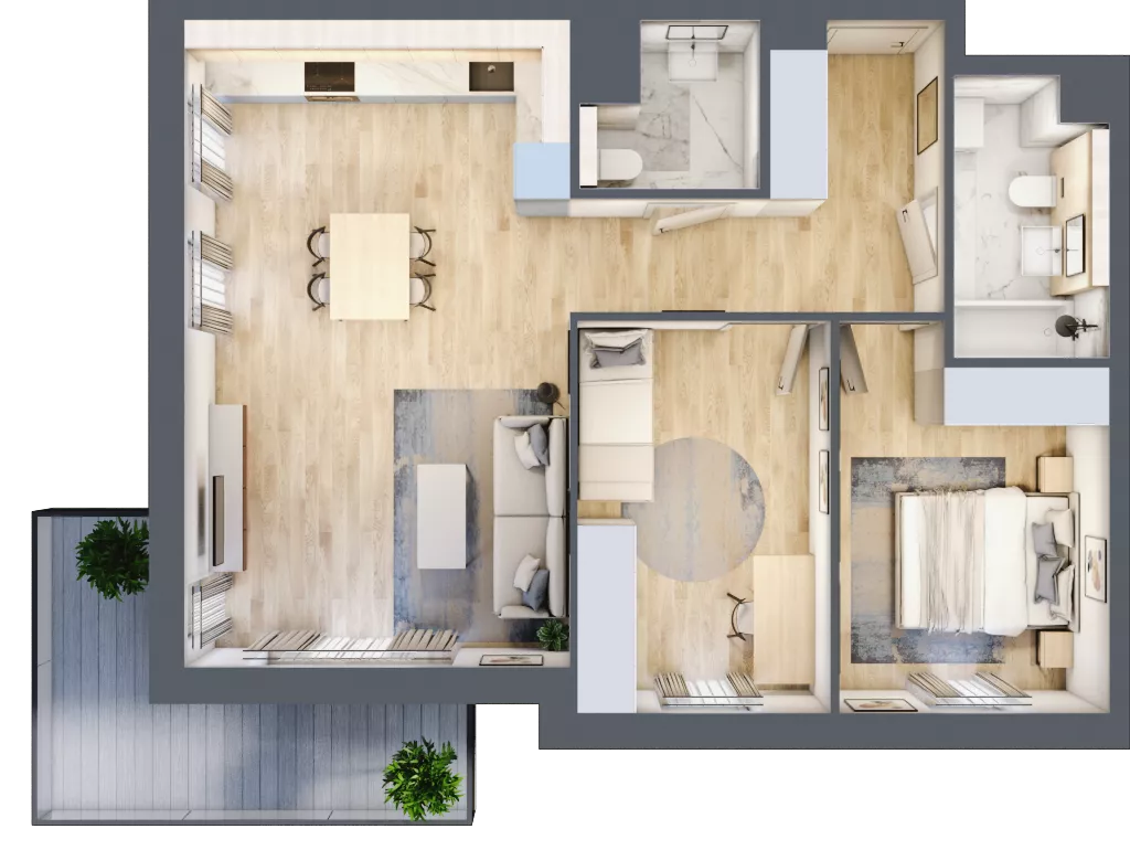 3 pokoje, mieszkanie 66,79 m², piętro 1, oferta nr A2.1.3, ATAL Idea Swarzędz, Swarzędz, ul. Tabaki