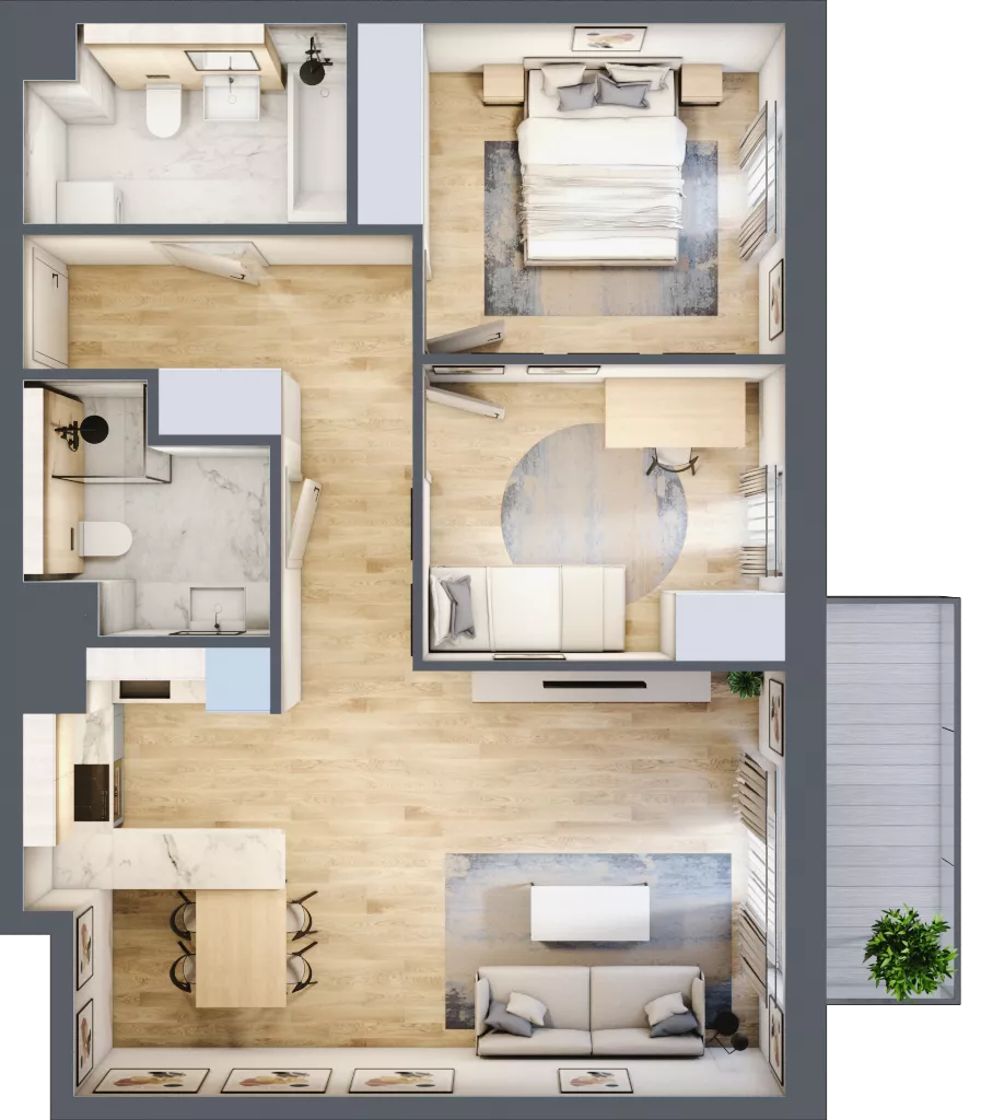 3 pokoje, mieszkanie 66,86 m², piętro 1, oferta nr A4.1.4, ATAL Idea Swarzędz, Swarzędz, ul. Tabaki