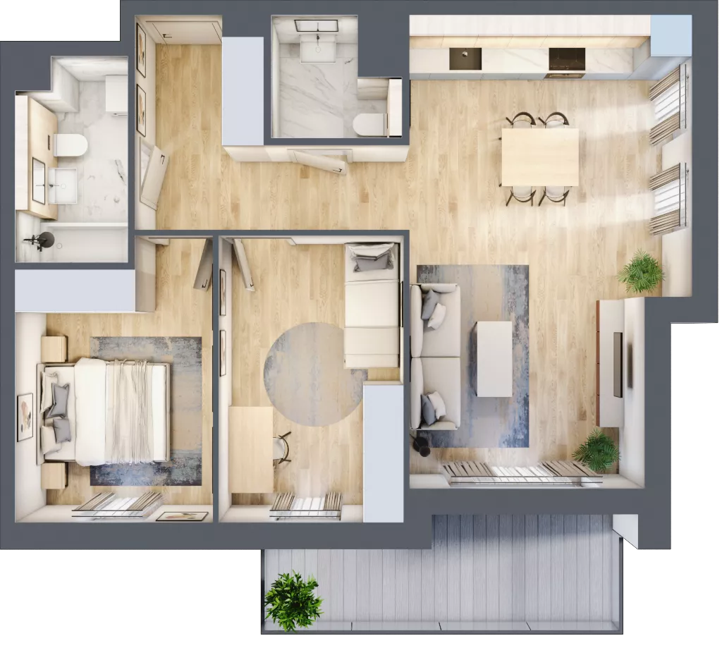 3 pokoje, mieszkanie 64,87 m², piętro 2, oferta nr A4.2.3, ATAL Idea Swarzędz, Swarzędz, ul. Tabaki