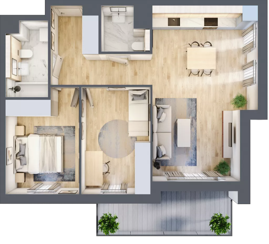 3 pokoje, mieszkanie 64,99 m², piętro 3, oferta nr A4.3.3, ATAL Idea Swarzędz, Swarzędz, ul. Tabaki