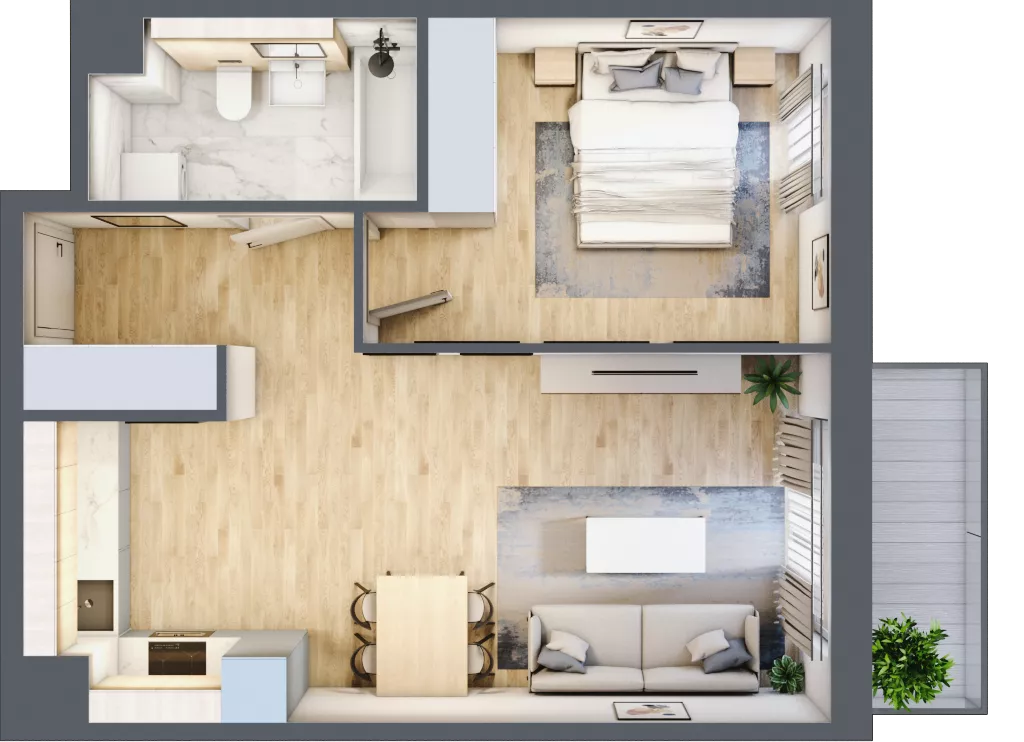 2 pokoje, mieszkanie 45,06 m², piętro 5, oferta nr A5.5.2, ATAL Idea Swarzędz, Swarzędz, ul. Tabaki