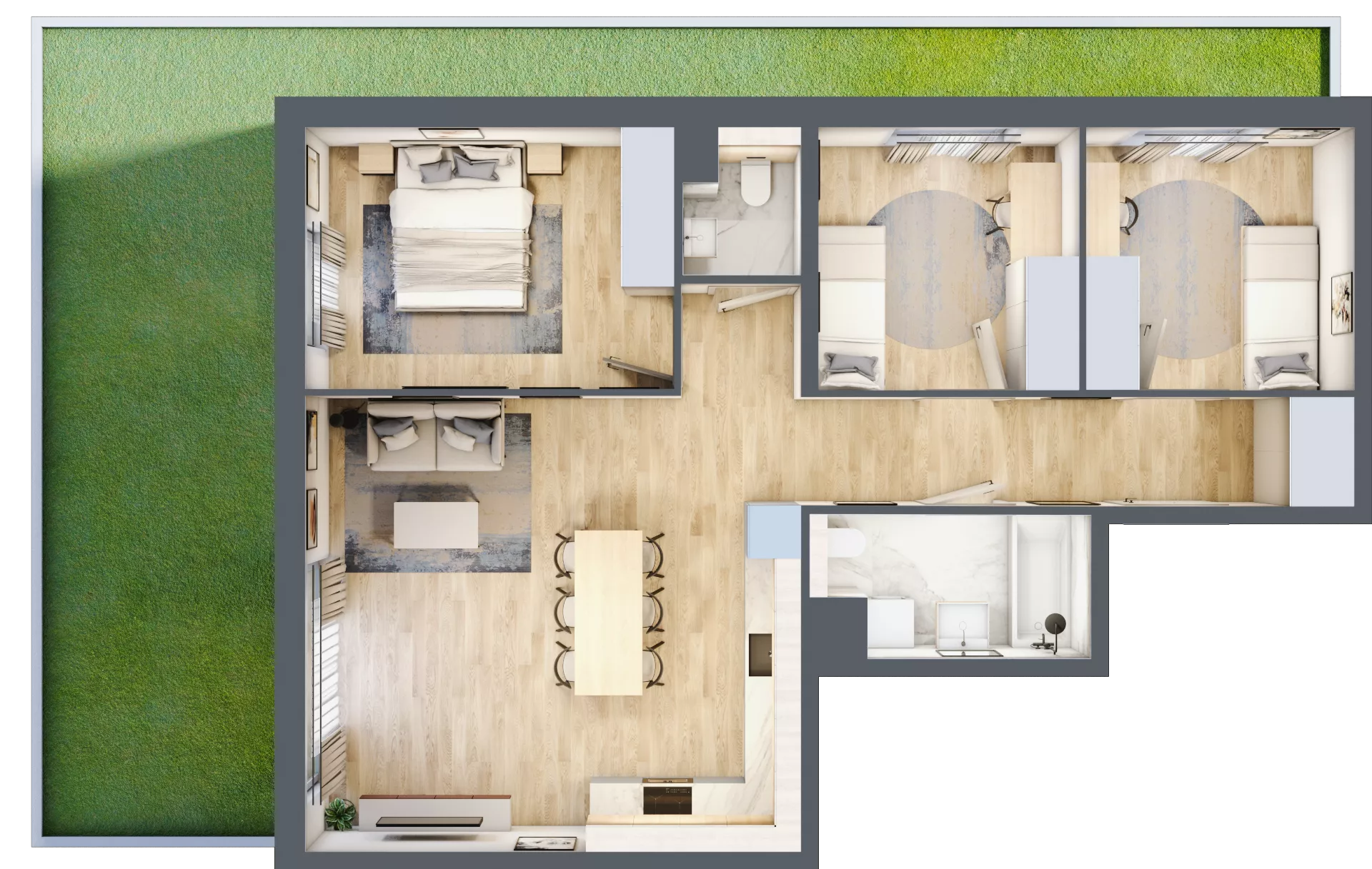 4 pokoje, mieszkanie 75,03 m², parter, oferta nr 1B.06, Akacjowa Wita, Kraków, Prądnik Czerwony, Rakowice, ul. Akacjowa