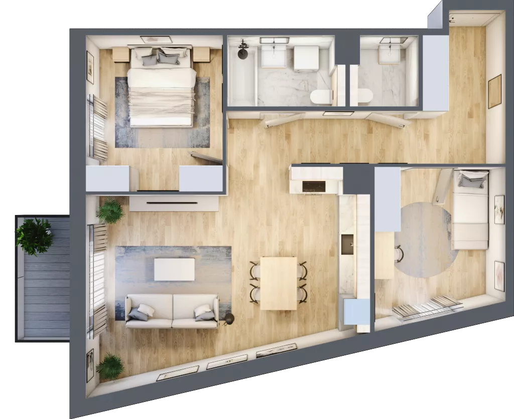 3 pokoje, mieszkanie 69,42 m², piętro 4, oferta nr AI.4.M32, Przewóz 42 ATAL, Kraków, Podgórze, Płaszów, ul. Przewóz 42