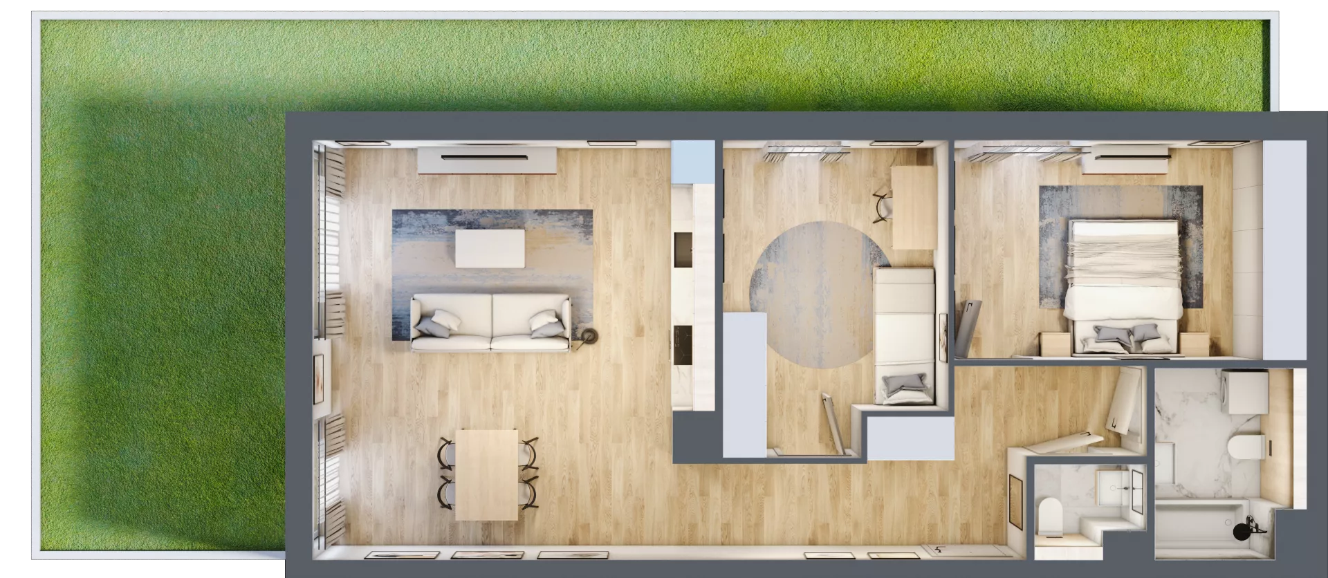 3 pokoje, mieszkanie 76,76 m², parter, oferta nr BI.0.M06, Przewóz 42 ATAL II, Kraków, Podgórze, Płaszów, ul. Przewóz 42
