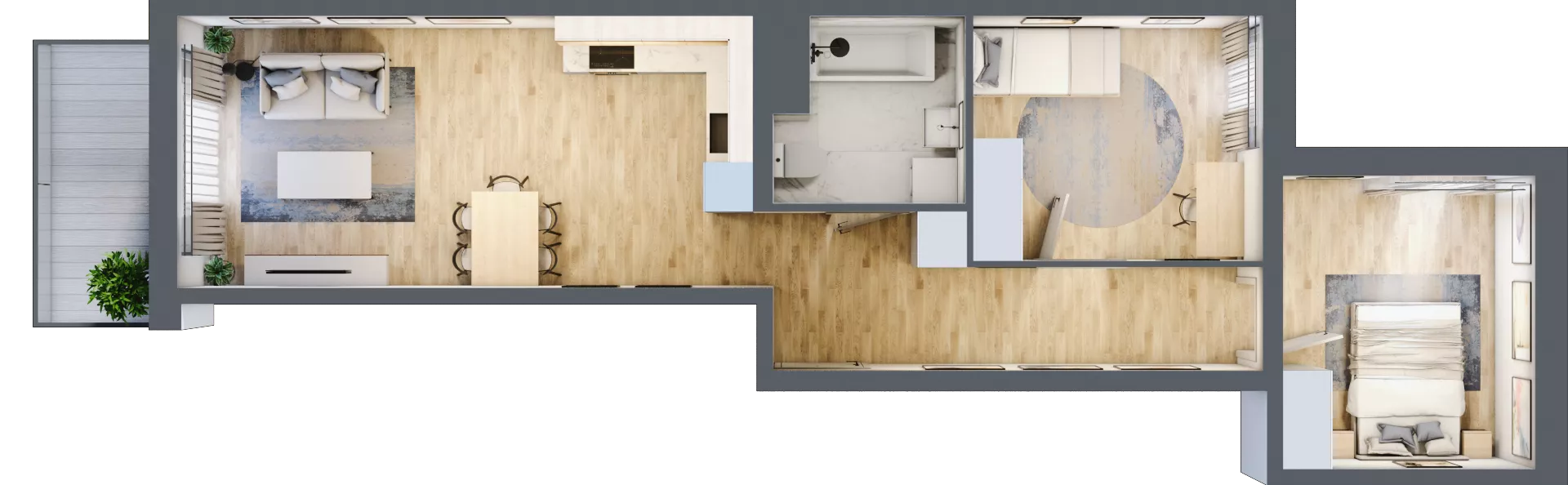 3 pokoje, mieszkanie 58,22 m², piętro 3, oferta nr B10-K3-3-6, Żerniki Na Novo III, Wrocław, Żerniki, ul. Maxa Berga