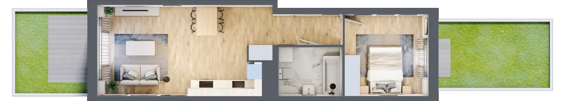 2 pokoje, mieszkanie 43,39 m², parter, oferta nr B10-K2-0-3, Żerniki Na Novo III, Wrocław, Żerniki, ul. Maxa Berga