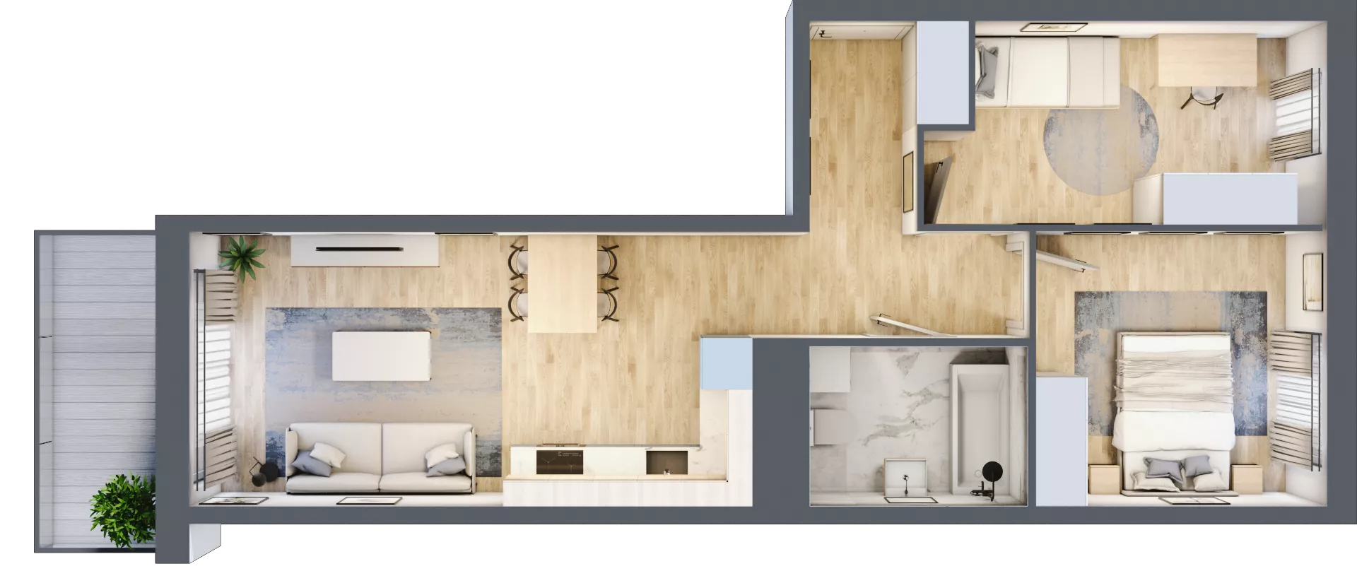 3 pokoje, mieszkanie 54,23 m², piętro 4, oferta nr B10-K1-4-3, Żerniki Na Novo III, Wrocław, Żerniki, ul. Maxa Berga