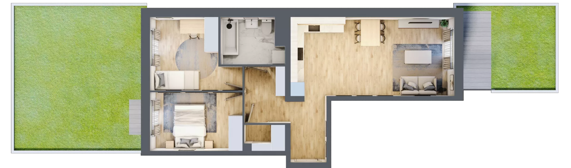 3 pokoje, mieszkanie 59,85 m², parter, oferta nr B11-K2-0-2, Żerniki Na Novo III, Wrocław, Żerniki, ul. Maxa Berga