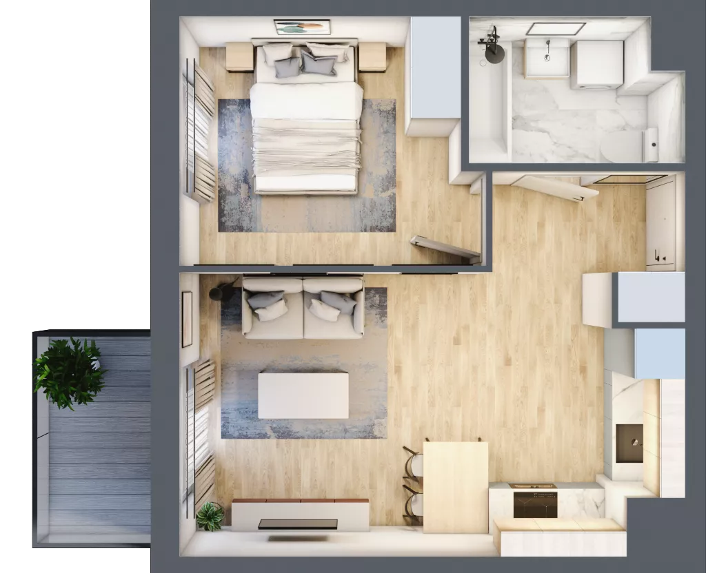 2 pokoje, mieszkanie 36,92 m², piętro 4, oferta nr B11-K1-4-7, Żerniki Na Novo III, Wrocław, Żerniki, ul. Maxa Berga