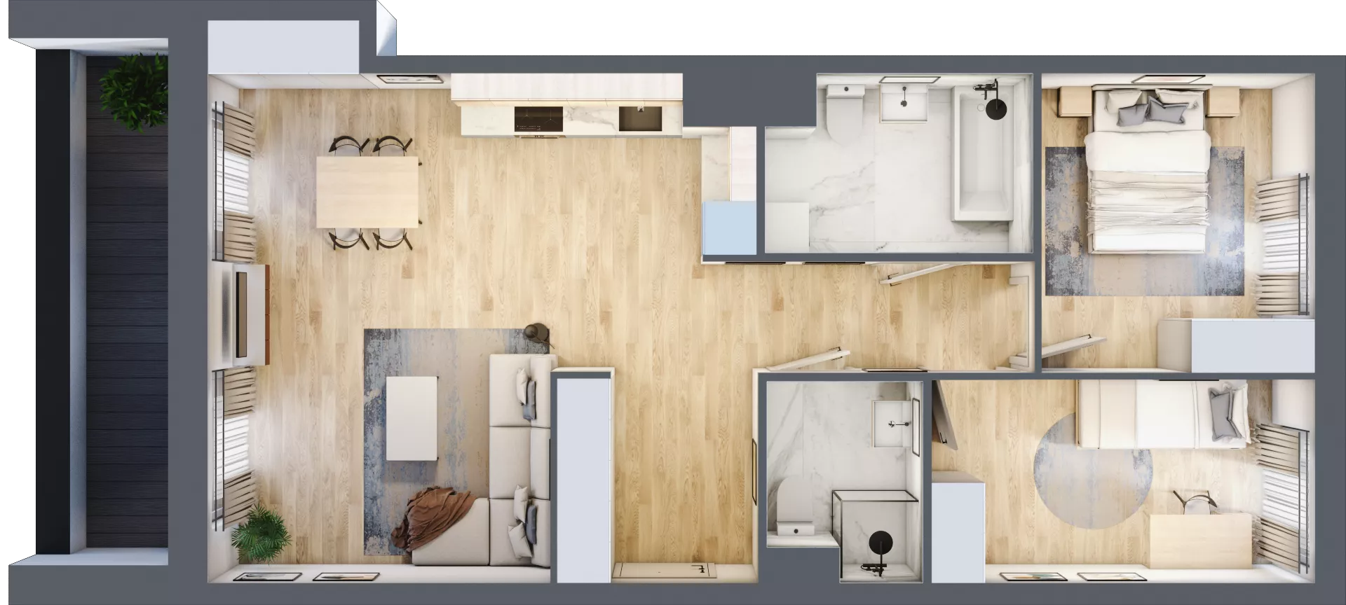 3 pokoje, mieszkanie 68,34 m², piętro 4, oferta nr B11-K1-4-1, Żerniki Na Novo III, Wrocław, Żerniki, ul. Maxa Berga