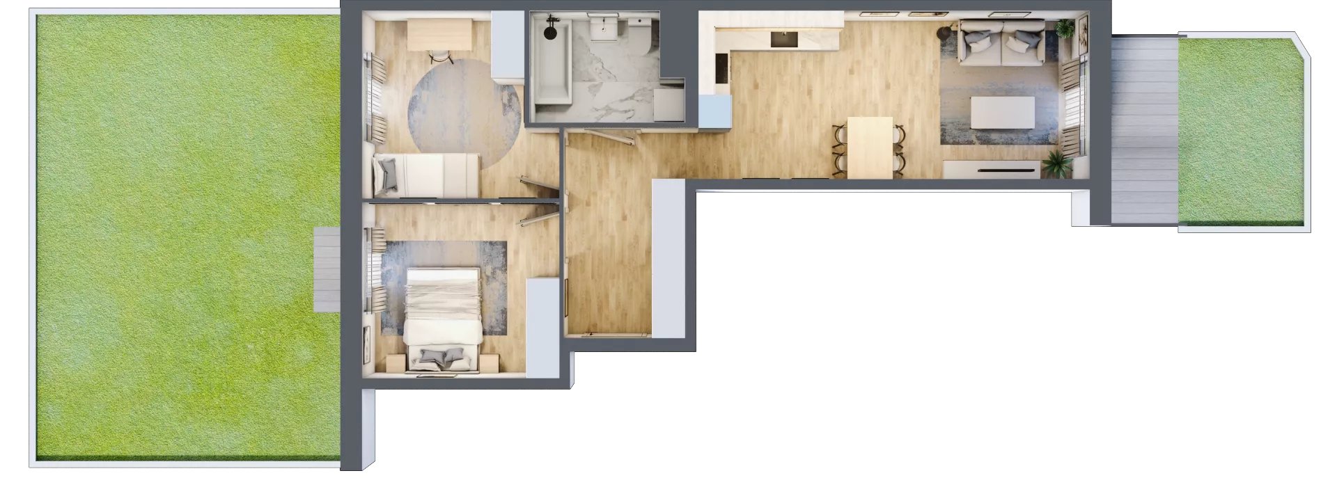 3 pokoje, mieszkanie 57,05 m², parter, oferta nr B12-K1-0-1, Żerniki Na Novo III, Wrocław, Żerniki, ul. Maxa Berga