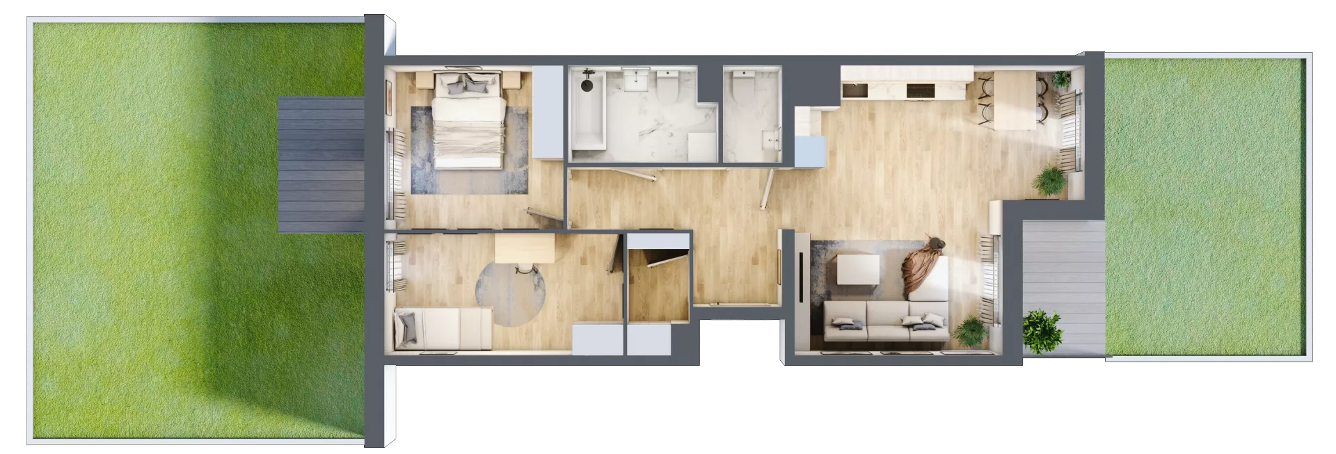 3 pokoje, mieszkanie 66,43 m², parter, oferta nr B12-K3-0-1, Żerniki Na Novo III, Wrocław, Żerniki, ul. Maxa Berga