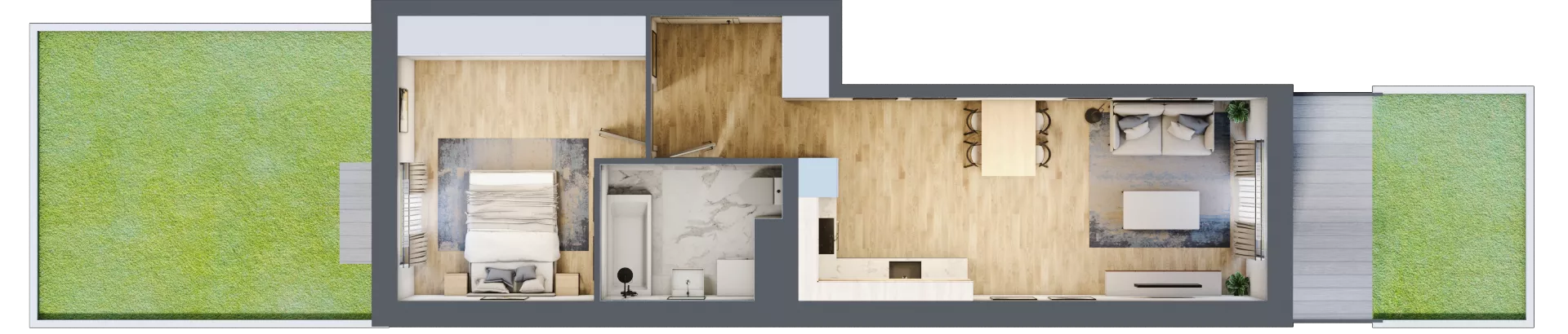 2 pokoje, mieszkanie 46,62 m², parter, oferta nr B12-K1-0-4, Żerniki Na Novo III, Wrocław, Żerniki, ul. Maxa Berga