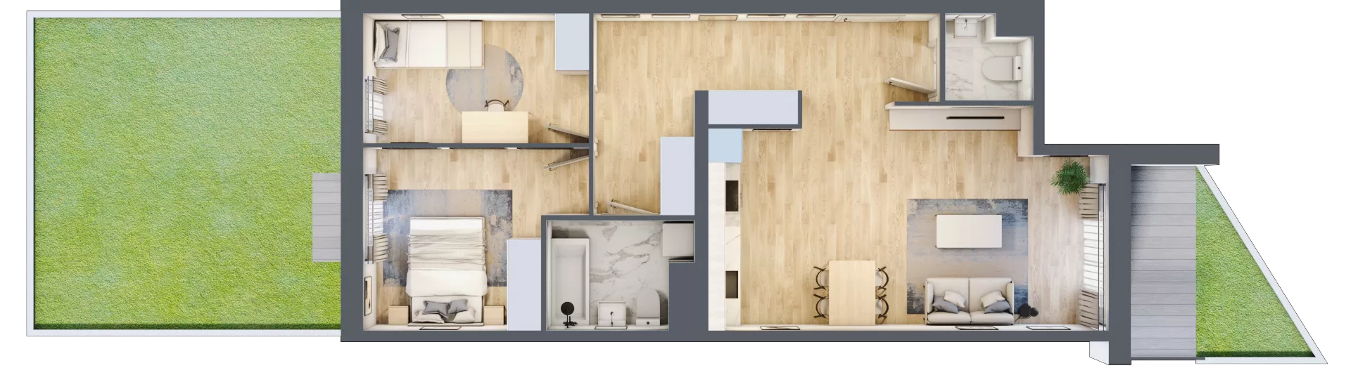 3 pokoje, mieszkanie 66,61 m², parter, oferta nr B12-K2-0-1, Żerniki Na Novo III, Wrocław, Żerniki, ul. Maxa Berga