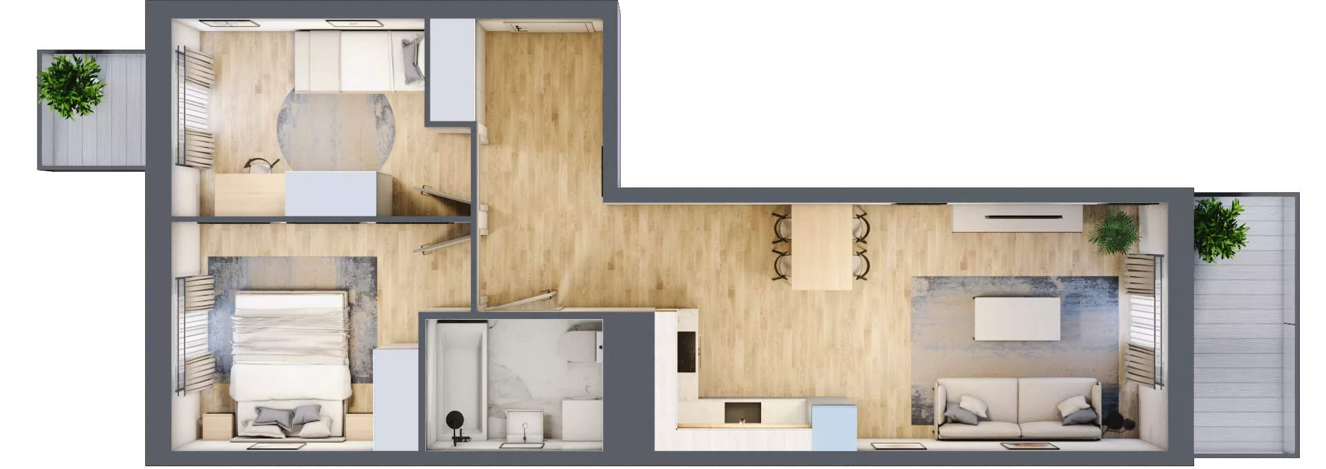 3 pokoje, mieszkanie 55,42 m², piętro 4, oferta nr B9-K5-4-1, Żerniki Na Novo III, Wrocław, Żerniki, ul. Maxa Berga